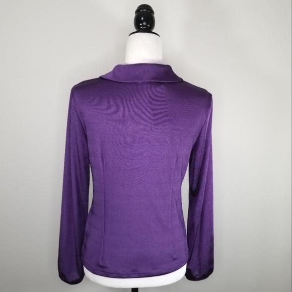 Vintage Amanda Collection Purple Polyester Knit Top. - Picture 5 of 8